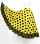 Circular Flamenco Skirt with Frills / Polka Dots / Yellow & Black / JFS-6