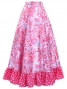 Circular Flamenco Skirt with Frills / Paisley / Pink / JFS-9