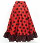 Kids Circular Flamenco Skirt with Frills / Polka Dots / Red & Black / JFSp-1