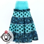 Kids Flamenco Tiered Skirt / Dots & Roses / Light Blue & Black / JFSp-11