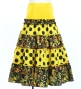 Kids Flamenco Tiered Skirt / Dots & Roses / Yellow & Black / JFSp-12