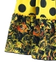 Kids Flamenco Tiered Skirt / Dots & Roses / Yellow & Black / JFSp-12