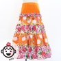 Kids Flamenco Tiered Skirt / Bouquet & Dots / Light Orange & Pink / JFSp-14
