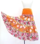 Kids Flamenco Tiered Skirt / Bouquet & Dots / Light Orange & Pink / JFSp-14