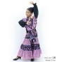 Kids Flamenco Tiered Skirt / Roses & Dots / Purple & Pink / JFSp-15
