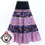 Kids Flamenco Tiered Skirt / Roses & Dots / Purple & Pink / JFSp-15