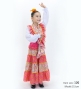 Kids Flamenco Tiered Skirt / Paisley & Dots / Pink & Yellow / JFSp-16