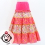 Kids Flamenco Tiered Skirt / Paisley & Dots / Pink & Yellow / JFSp-16