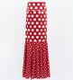 Kids Flamenco High Waist Mermaid Skirt / Dots / Red & White / JFSp-17