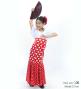 Kids Flamenco High Waist Mermaid Skirt / Dots / Red & White / JFSp-17