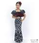 Kids Flamenco High Waist Mermaid Skirt / Dots / Black & White / JFSp-18