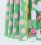 Kids Flamenco High Waist Mermaid Skirt / Bouquets & Dots / Turquoise Blue / JFSp-19