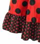 Kids Circular Flamenco Skirt with Frills / Polka Dots / Red & Black / JFSp-1