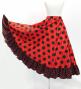 Kids Circular Flamenco Skirt with Frills / Polka Dots / Red & Black / JFSp-1