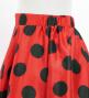 Kids Circular Flamenco Skirt with Frills / Polka Dots / Red & Black / JFSp-1