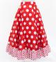 Kids Circular Flamenco Skirt with Frills / Polka Dots / Red & White / JFSp-2