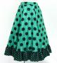 Kids Circular Flamenco Skirt with Frills / Polka Dots / Turquoise Blue & Black / JFSp-3