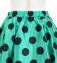 Kids Circular Flamenco Skirt with Frills / Polka Dots / Turquoise Blue & Black / JFSp-3