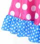 Kids Circular Flamenco Skirt with Frills / Polka Dots / Cherry Pink & Sky Blue / JFSp-4