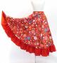 Kids Circular Flamenco Skirt with Frills / Floral / Red / JFSp-5