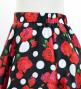 Kids Circular Flamenco Skirt with Frills / Rose & Dots / Black & Red / JFSp-6