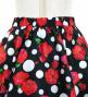 Kids Circular Flamenco Skirt with Frills / Rose & Dots / Black & Red / JFSp-6