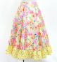 Kids Circular Flamenco Skirt with Frills / Floral / Cream / JFSp-7