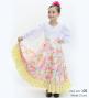 Kids Circular Flamenco Skirt with Frills / Floral / Cream / JFSp-7