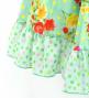 Kids Circular Flamenco Skirt with Frills / Roses & Carnations / Light Green / JFSp-8