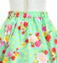 Kids Circular Flamenco Skirt with Frills / Roses & Carnations / Light Green / JFSp-8
