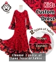Kids Custom Flamenco Flare Velvet Dress with Frills / JCp128-mix