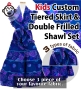 Kids Custom Flamenco Tiered Skirt & Double Frilled Shawl Set / JCp154-mix