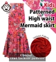 Kids Custom Flamenco High Waist Mermaid skirt with Velvet / JCp155-pattern