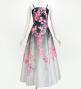 Japan Fabric Long Dress with Cherry Blossom Print / Shantung / Black / JW001bk