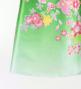 Japan Fabric Long Dress with Cherry Blossom Print / Shantung / Green / JW001gr