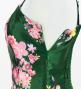 Japan Fabric Long Dress with Cherry Blossom Print / Shantung / Green / JW001gr