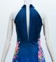 Japan Fabric Long Dress with Cherry Blossom Print / Velvet / Blue / JW002bl