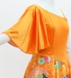 Japan Fabric One Shoulder Frill Sleeve Long Dress / Orange / JW004or