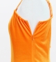 Japan Fabric One Shoulder Frill Sleeve Long Dress / Orange / JW004or