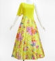 Japan Fabric One Shoulder Frill Sleeve Long Dress / Yellow / JW004ye