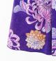 Japan Fabric One Shoulder Frill Sleeve Long Dress with Chrysanthemum Print / Purple / JW005pu