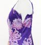 Japan Fabric One Shoulder Frill Sleeve Long Dress with Chrysanthemum Print / Purple / JW005pu