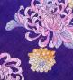 Japan Fabric One Shoulder Frill Sleeve Long Dress with Chrysanthemum Print / Purple / JW005pu