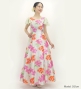 Japan Fabric Long Dress with Peony Print / Beige / JW008be