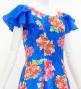 Japan Fabric Long Dress with Peony Print / Blue / JW008bl