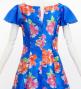 Japan Fabric Long Dress with Peony Print / Blue / JW008bl