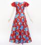 Japan Fabric Long Dress with Peony Print / Red / JW008rd