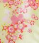 Kids Japan Fabric Long Dress with Cherry Blossom Print / Shantung / Cream Yellow / JWp001crye