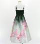 Kids Japan Fabric Long Dress with Cherry Blossom Print / Shantung / Black / JWp001bk