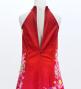 Kids Japan Fabric Long Dress with Cherry Blossom Print / Velvet / Red / JWp002rd